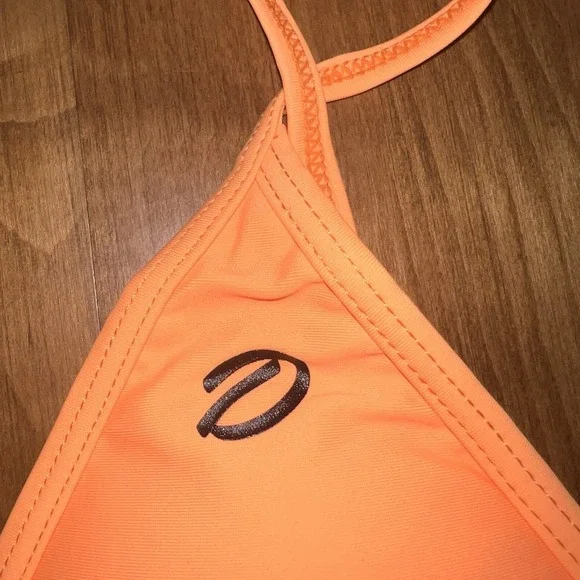 NEW Dixxon Sz M Triangle Micro Bikini Bright Orange Swimsuit Top &‎ Bottom 2 Pc. - Picture 9 of 14
